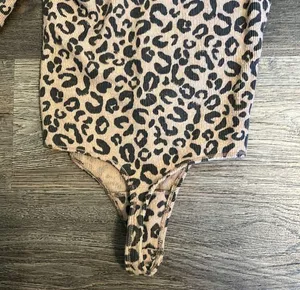 Abercrombie & Fitch Soft A & F Cozy Leopard Print Long Sleeved Bodysuit Small thumbnail 5