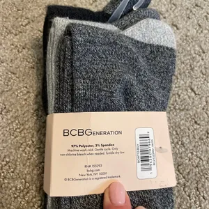 NWT- BCBGeneration Super Soft 3 Pairs Gray Long Socks thumbnail 5