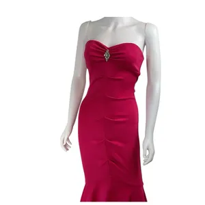 Xscape Fuschia Pink Strapless Ruched Mermaid Maxi Long‎ Gown XS5885C $258 Size 2 thumbnail 4