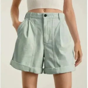 Everlane‎ Light Blue The Tourist Organic Cotton High Rise Shorts thumbnail 1