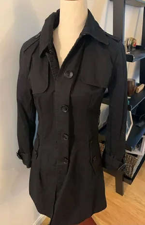 Black banana republic trench coach, size small thumbnail 1