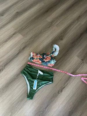 Cupshe One Shoulder Floral Ruffle High Waist Bikini Set thumbnail 5