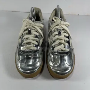 Madden Girl Silver Metallic Lace-Up Sneakers - Women's Size 8.5M thumbnail 4