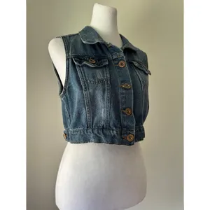 Vintage Y2K Highway Jeans Denim Cropped Vest thumbnail 5