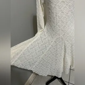 Free people lace long sleeves dress cream color size L cute dress bohemian ✨ y2k thumbnail 3