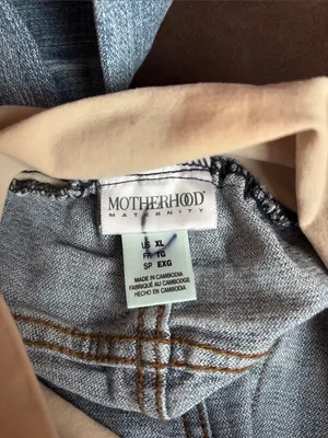 Motherhood Cream Panel Light Blue Wide-Leg Maternity Jeans thumbnail 2