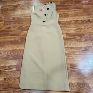 ALEXIS Lena Camel Midi Dress Women’s Large Retro Classic Neutral Chic thumbnail 12
