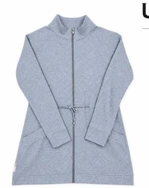UGG Australia Blue Gray Zip Front Drawstring Fleece Jacket Tunic Women's Size M Size M thumbnail 1