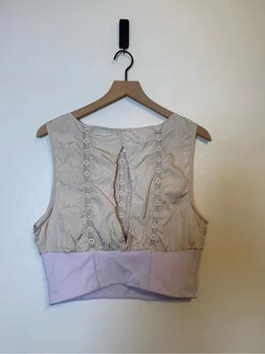 Free People Oh Hey Applique Crop In Tofu/Lavender Combo thumbnail 4