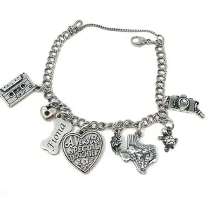 James Avery sterling silver charm bracelet, 8 charms thumbnail 1