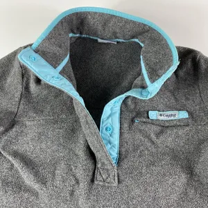 Columbia PFG Jacket Womens Small Gray‎ 1/4 Snap T-Snap Fleece Long Sleeve Ladies thumbnail 2