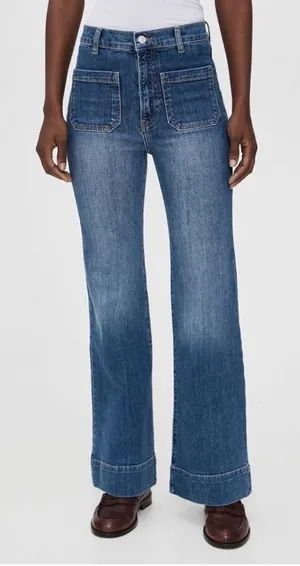 Free People Brette Cropped Wide‎ Leg Jeans 28 boho flare leg retro flattering thumbnail 1