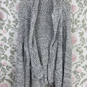 POL Cozy Lightweight Gray Open Knit Cardigan Sweater - Size - Small thumbnail 6