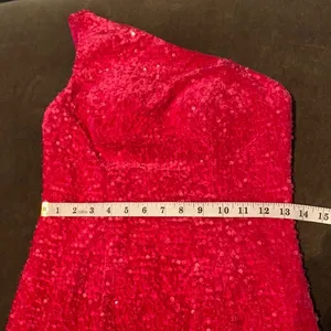 Women’s Sequined One Shoulder Short Pink Party or Prom Dress Size 4 thumbnail 9