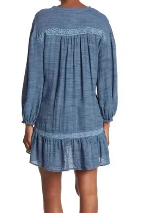 Free People Rugged Swing Dress in Blue Jean thumbnail 3