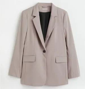 H&M Oversized taupe boyfriend blazer thumbnail 1