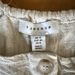 Topshop linen Beige Button-Front Dress thumbnail 3