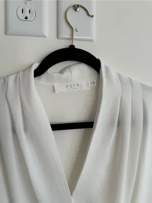 Astr White Draped Sheer Bodysuit thumbnail 3