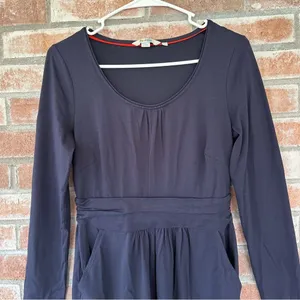 Boden Mabel Jersey Knit Dress Knee Length Women’s 6 Long Navy thumbnail 3