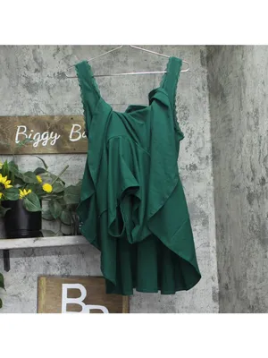 NWT Wild Fable Lace Drop Waist Mini Skater Dress with Built-In Briefs Green L thumbnail 4