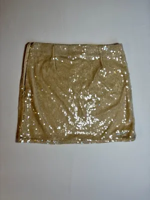 PrettyLittleThing nude sequin mini skirt size US 8 (tall) thumbnail 2