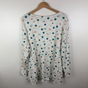 NWT Lands End Floral Tiered Top Size 3X Lightweight Peplum Cottage Boho Comfy‎ thumbnail 4
