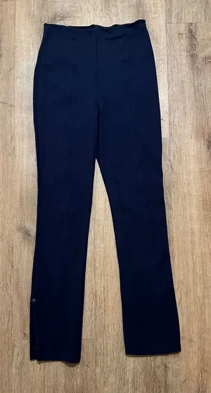 Halara |‎ Navy Blue Snap Ankle High Waisted Pintuck Straight Leg Pants, Size S thumbnail 1