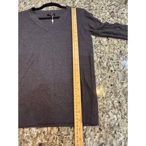 Quince lightweight V-neck sweater Brown Size Small Mocha Heather thumbnail 10