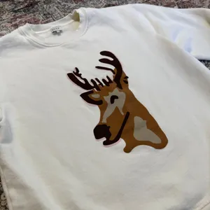 KULE The Buck‎ White Deer Graphic Crewneck Sweatshirt Women's Size Small thumbnail 6