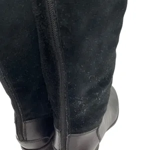 Sam Edelman‎ Black Leather Suede Knee High Boots Size 8M Side Zip thumbnail 9