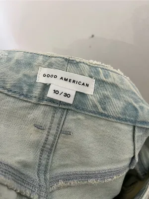 Good American Pale Blue Ripped Boyfriend Jeans thumbnail 10