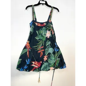 Farm Rio Midnight Macaw Fiesta Black Mini Dress with straps XS thumbnail 4