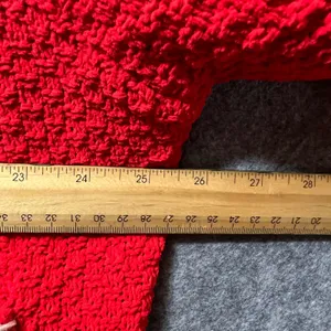 POL Red Cable Knit Cardigan M Oversized Chunky Button Front Boho‎ Sweater thumbnail 7