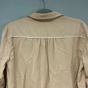 FREE PEOPLE Off Campus Button Down‎ Top in blush pink silver trim thumbnail 10