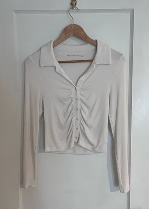 Abercrombie White Button Down Top Small thumbnail 4