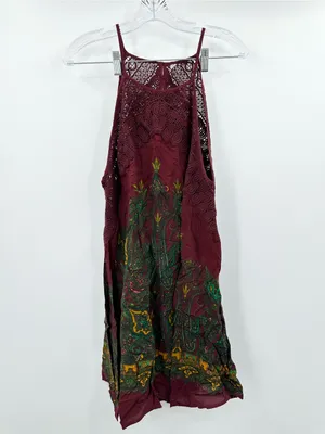 Free People Shea Mini Halter Paisley Print Mini Dress Size Large thumbnail 2