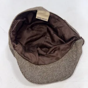 Vtg Y2K Nine West Newsboy‎ Hat Tweed Cap Retro Wool Blend Buckle Detail Preppy thumbnail 6