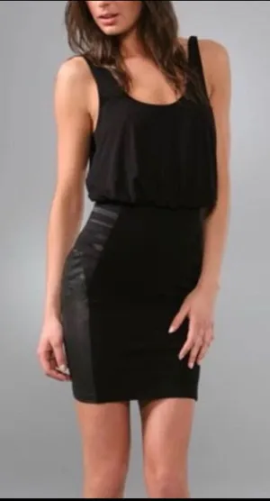 Alice + Olivia Black Bodycon Mini Dress Scoop Neck Sleeveless‎ Size 4 thumbnail 1