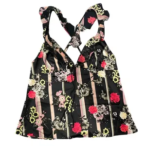 Victoria's Secret Ruffle Babydoll Satin Floral Top Sz S y2k thumbnail 1