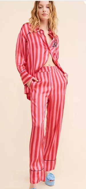 Damson Madder Joni Stripe Pants Pink Size 10 thumbnail 1