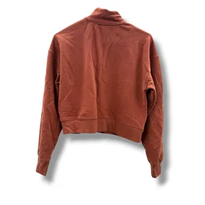 Fabletics Quarter Zip Sweatshirt Womens M Rust Terracotta‎ Cropped French Terry thumbnail 2
