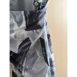 Lulus Idyllic in Ibiza Grey Abstract Print Mock Neck Halter Midi Dress Size XL thumbnail 6