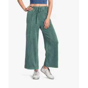Double Zero Teal Pant Set Drift Away Mineral Wash Wide Leg Medium NWT thumbnail 4
