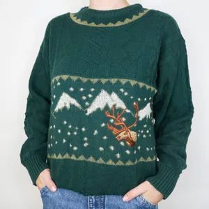 St. John's Bay Vintage 90s Green Mountain Elk Winter Sweater thumbnail 2