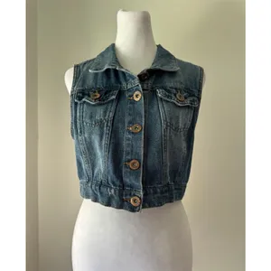 Vintage Y2K Highway Jeans Denim Cropped Vest thumbnail 2