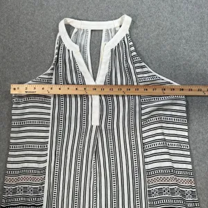 Pants Store Mini Dress Women's Large Halter V-Neck Black/Brown Stripe Summer thumbnail 5