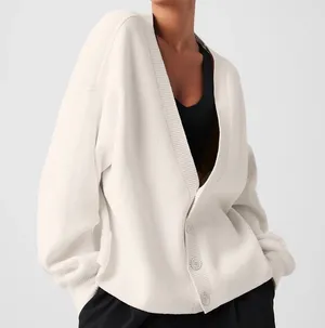 Alo Scholar Cardigan Sweater Ivory L thumbnail 1