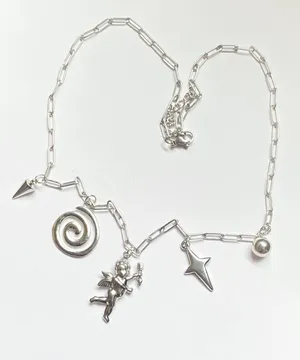 Handmade vintage retro boho fairy funky y2k grunge style fully stainless steel necklace👼🌀⭐️ thumbnail 5