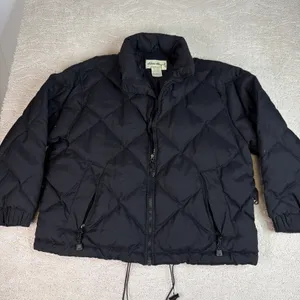 Women's Vintage Eddie Bauer Large Goose Down Puffer‎ Jacket Black Winter Coat thumbnail 1