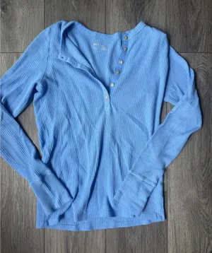 Aerie button up Waffle Henley Long Sleeve thumbnail 1